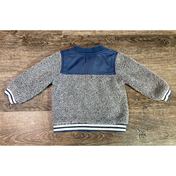 Tucker + Tate Kids' Faux Fur Bomber Jacket Size 12M Coat Blue Gray - Picture 6 of 6